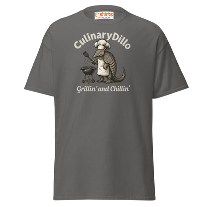 CulinaryDillo BBQ Armadillo T-Shirt – Grill & Chill Tee - Charcoal - T-Shirts Online