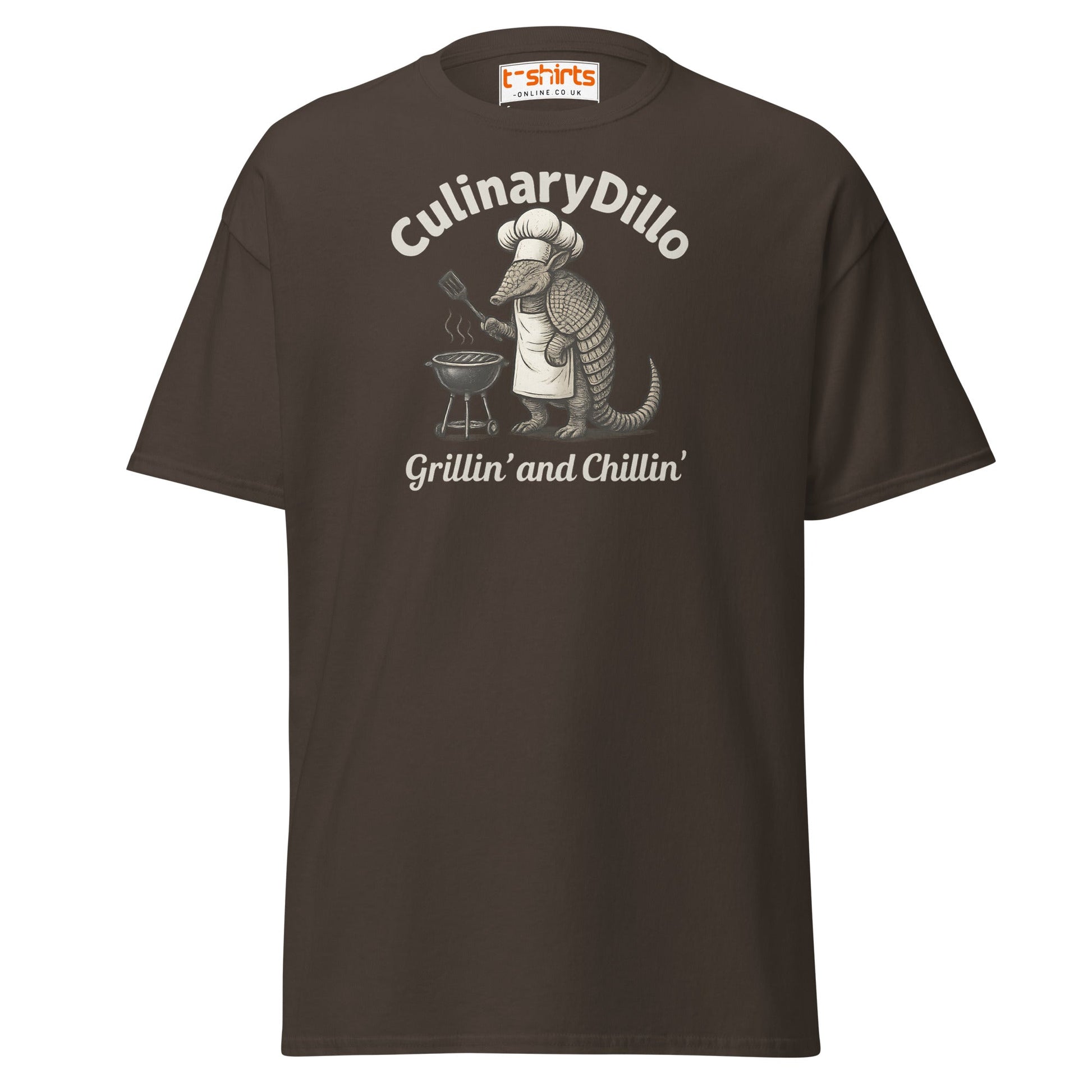 CulinaryDillo BBQ Armadillo T-Shirt – Grill & Chill Tee - Dark Chocolate - T-Shirts Online