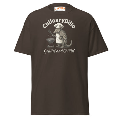 CulinaryDillo BBQ Armadillo T-Shirt – Grill & Chill Tee - Dark Chocolate - T-Shirts Online