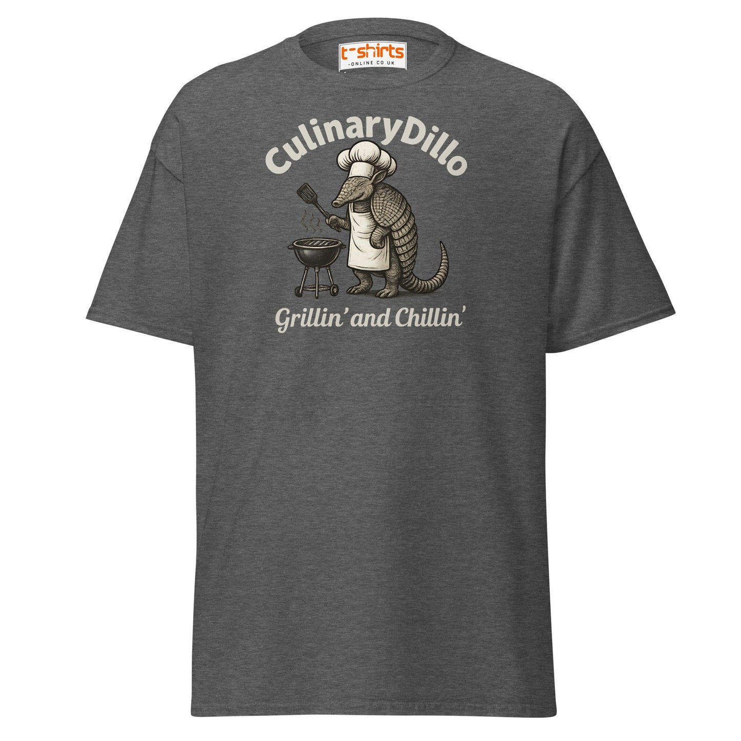CulinaryDillo BBQ Armadillo T-Shirt – Grill & Chill Tee - Dark Heather - T-Shirts Online