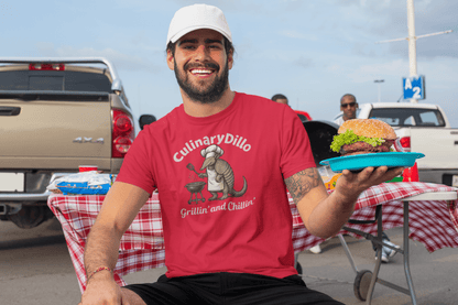 CulinaryDillo BBQ Armadillo T-Shirt – Grill & Chill Tee - Gold - T-Shirts Online