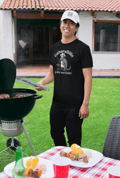 CulinaryDillo BBQ Armadillo T-Shirt – Grill & Chill Tee - Gold - T-Shirts Online