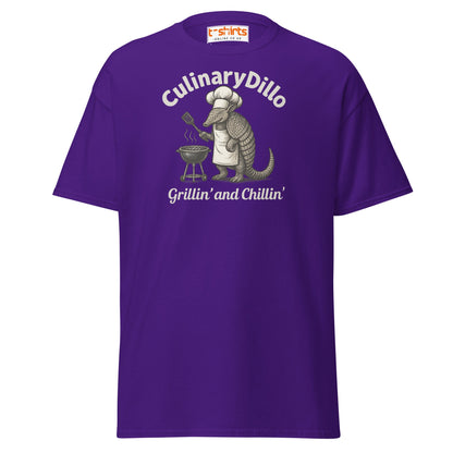 CulinaryDillo BBQ Armadillo T-Shirt – Grill & Chill Tee - Purple - T-Shirts Online