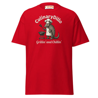 CulinaryDillo BBQ Armadillo T-Shirt – Grill & Chill Tee - Red - T-Shirts Online