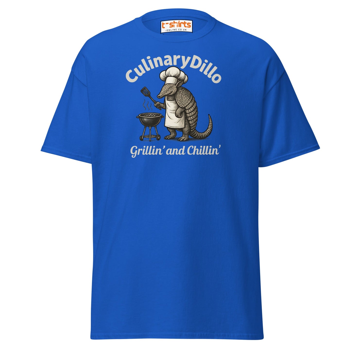 CulinaryDillo BBQ Armadillo T-Shirt – Grill & Chill Tee - Royal - T-Shirts Online