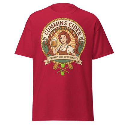 Cummins Cider T-Shirt – Funny Vintage Cider Parody Tee - Cardinal - T-Shirts Online