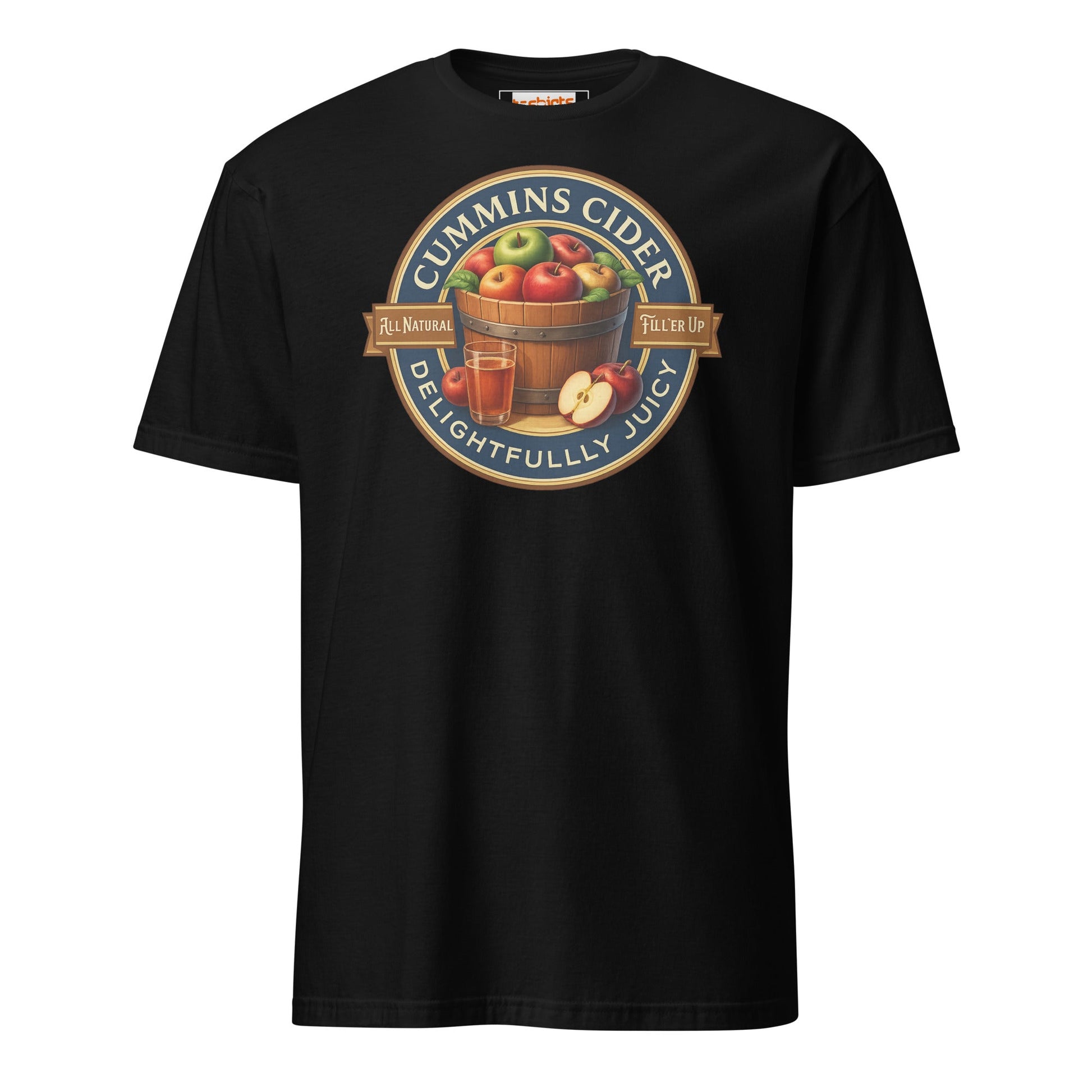Cummins Cider T-Shirt | Hilarious Adult Cider Pun Tee - Black - T-Shirts Online