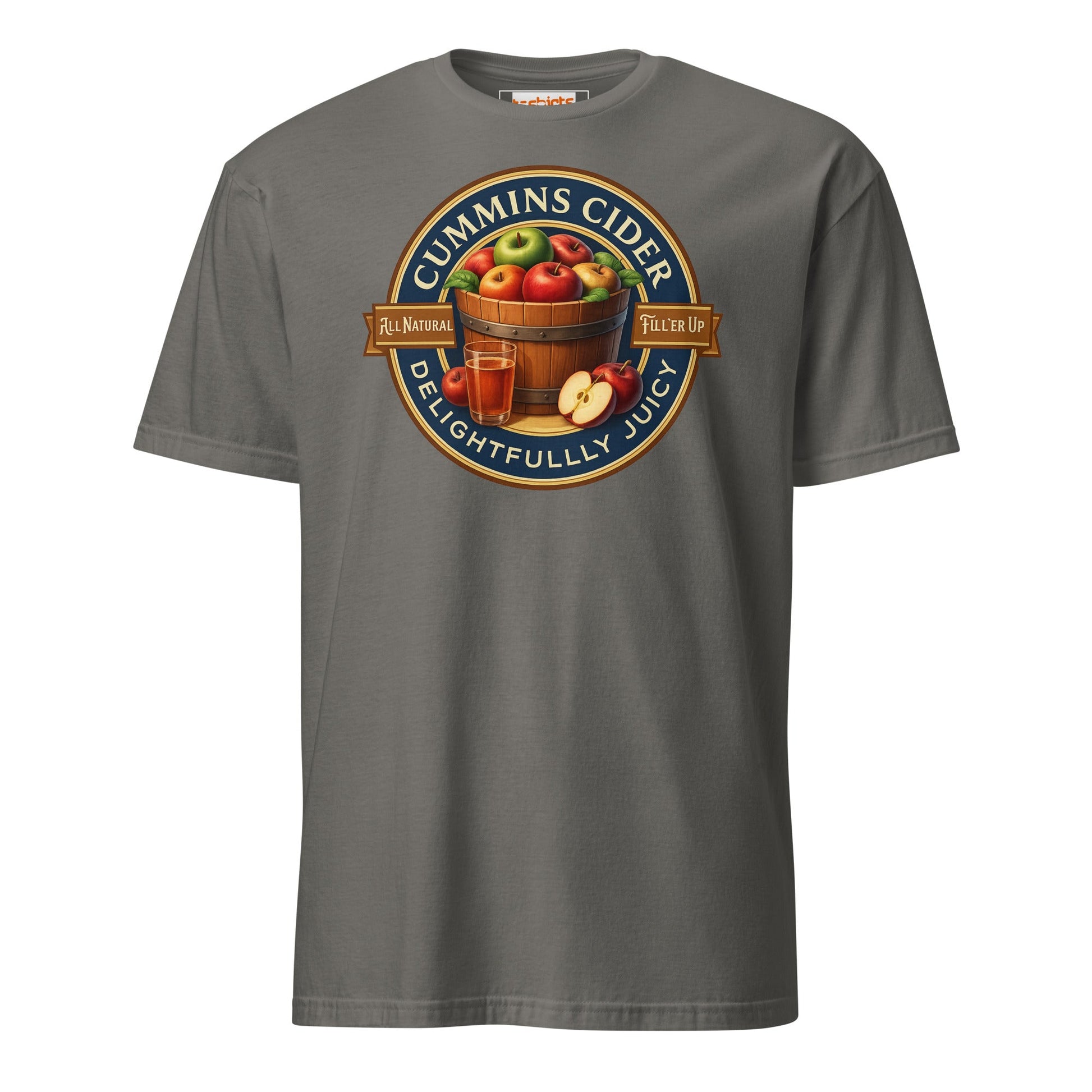 Cummins Cider T-Shirt | Hilarious Adult Cider Pun Tee - Charcoal - T-Shirts Online