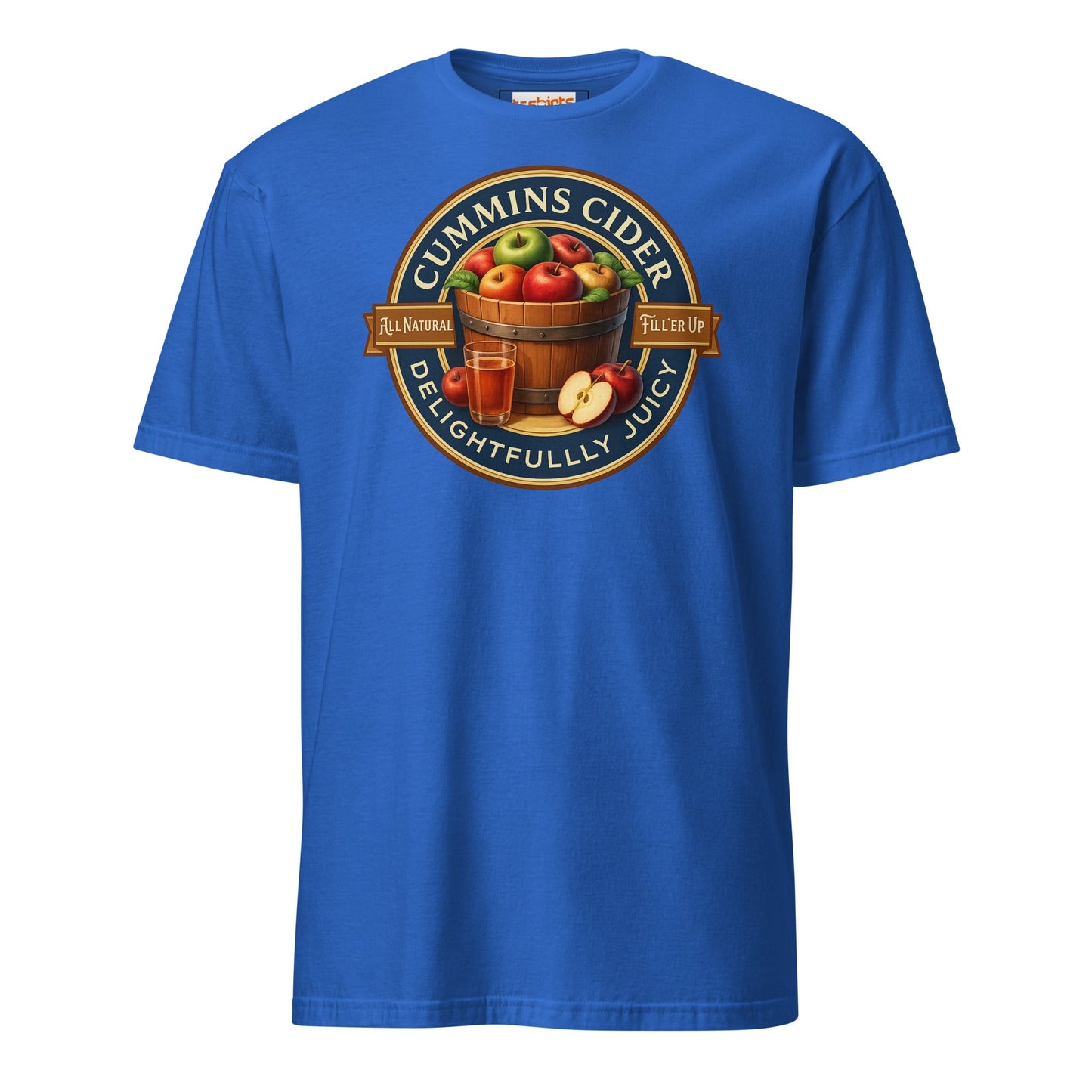 Cummins Cider T-Shirt | Hilarious Adult Cider Pun Tee - Royal - T-Shirts Online