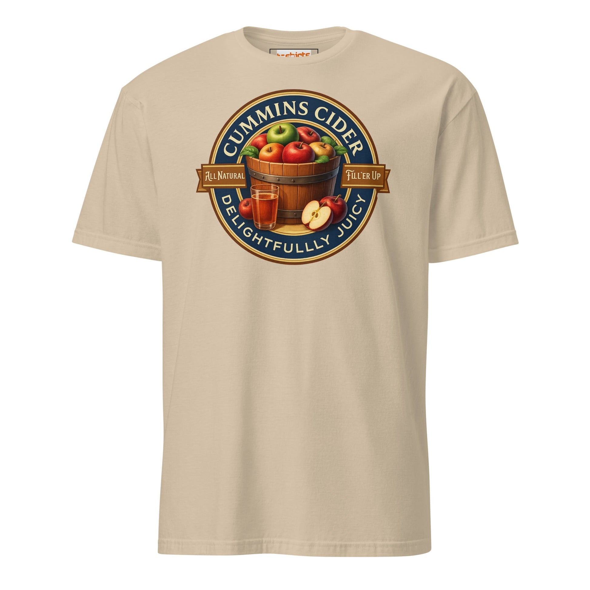 Cummins Cider T-Shirt | Hilarious Adult Cider Pun Tee - Sand - T-Shirts Online