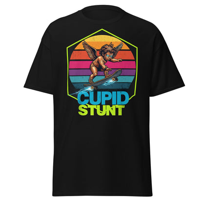 Cupid Stunt T-Shirt - Funny Skateboarding Angel Tee - Black - T-Shirts Online
