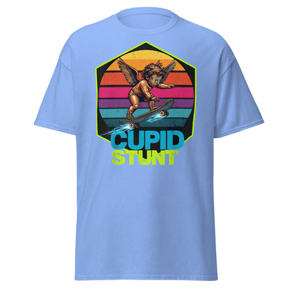 Cupid Stunt T-Shirt - Funny Skateboarding Angel Tee - Carolina Blue - T-Shirts Online