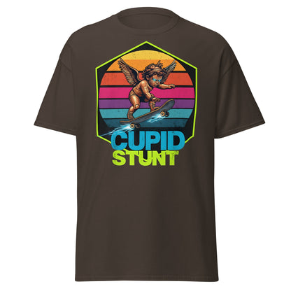 Cupid Stunt T-Shirt - Funny Skateboarding Angel Tee - Dark Chocolate - T-Shirts Online