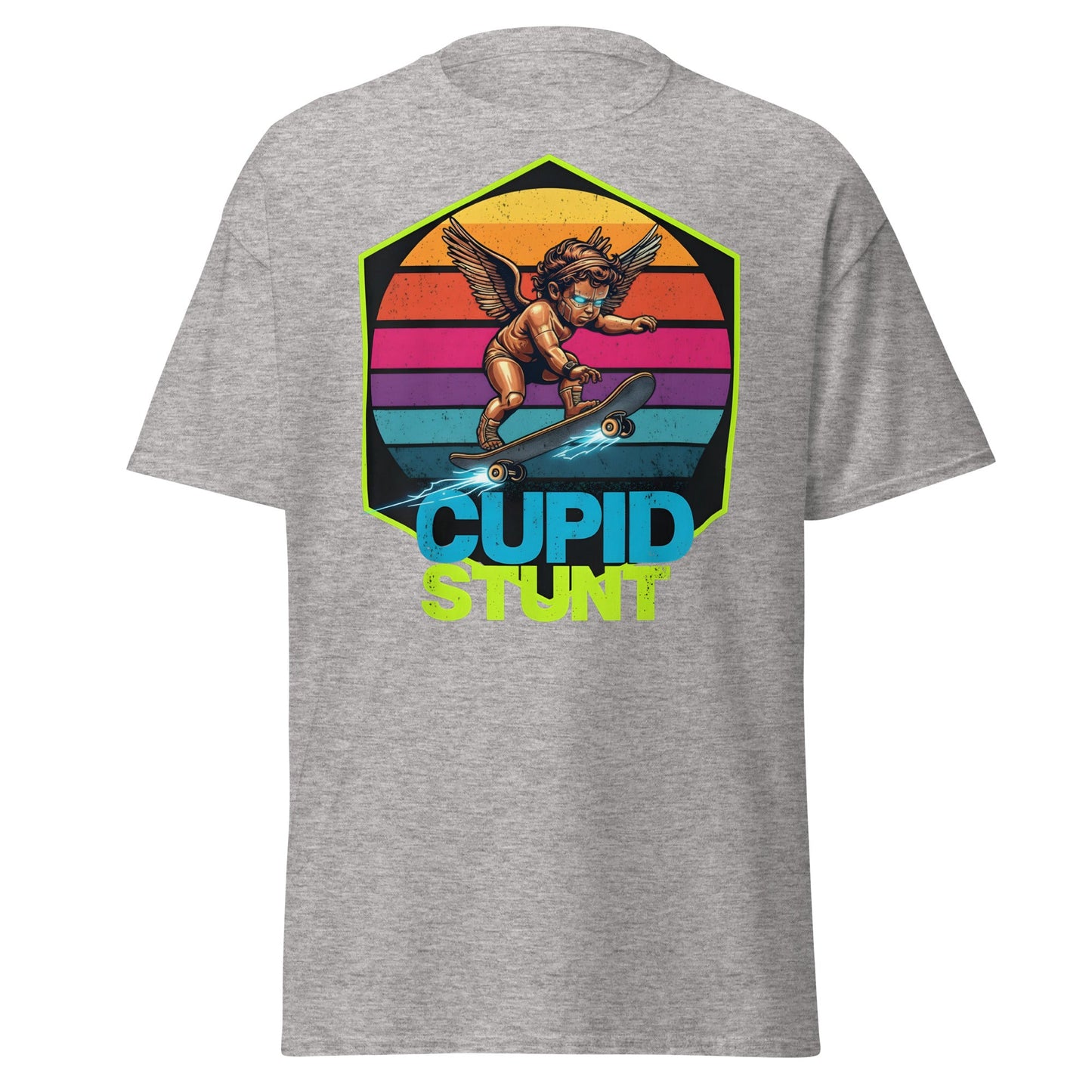 Cupid Stunt T-Shirt - Funny Skateboarding Angel Tee - Sport Grey - T-Shirts Online