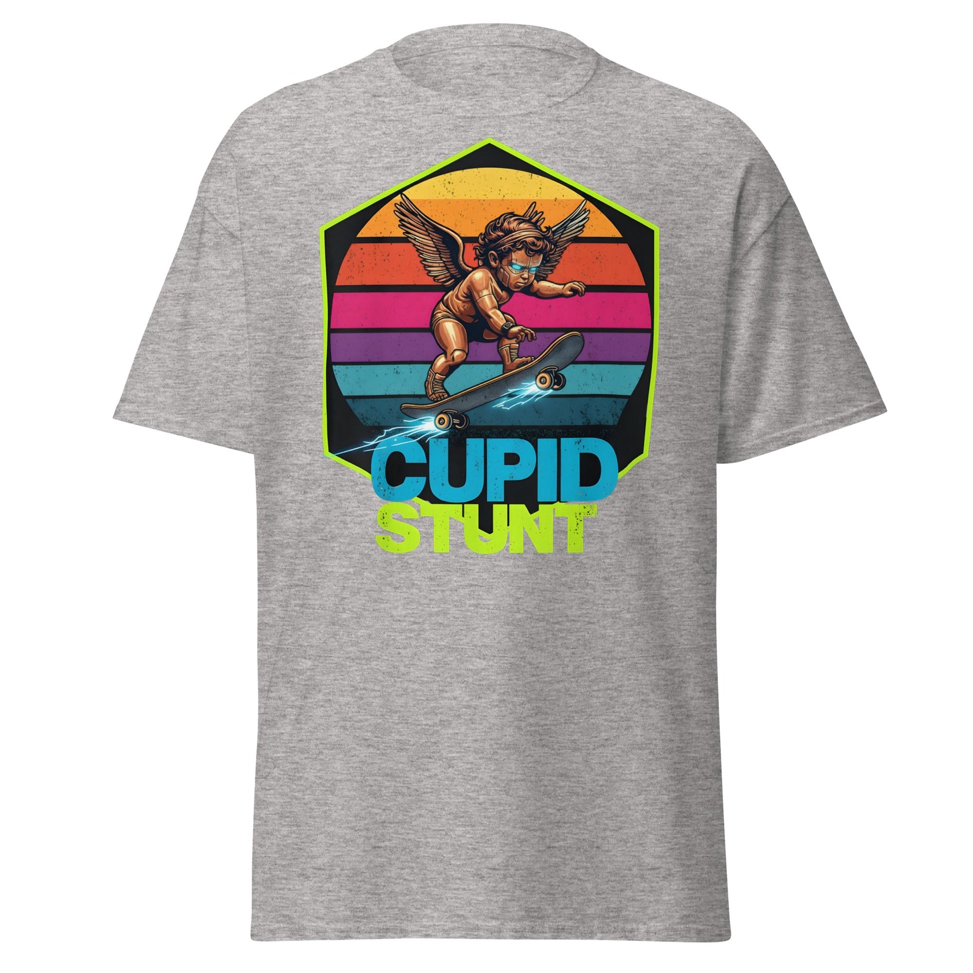 Cupid Stunt T-Shirt - Funny Skateboarding Angel Tee - Sport Grey - T-Shirts Online