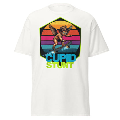 Cupid Stunt T-Shirt - Funny Skateboarding Angel Tee - White - T-Shirts Online