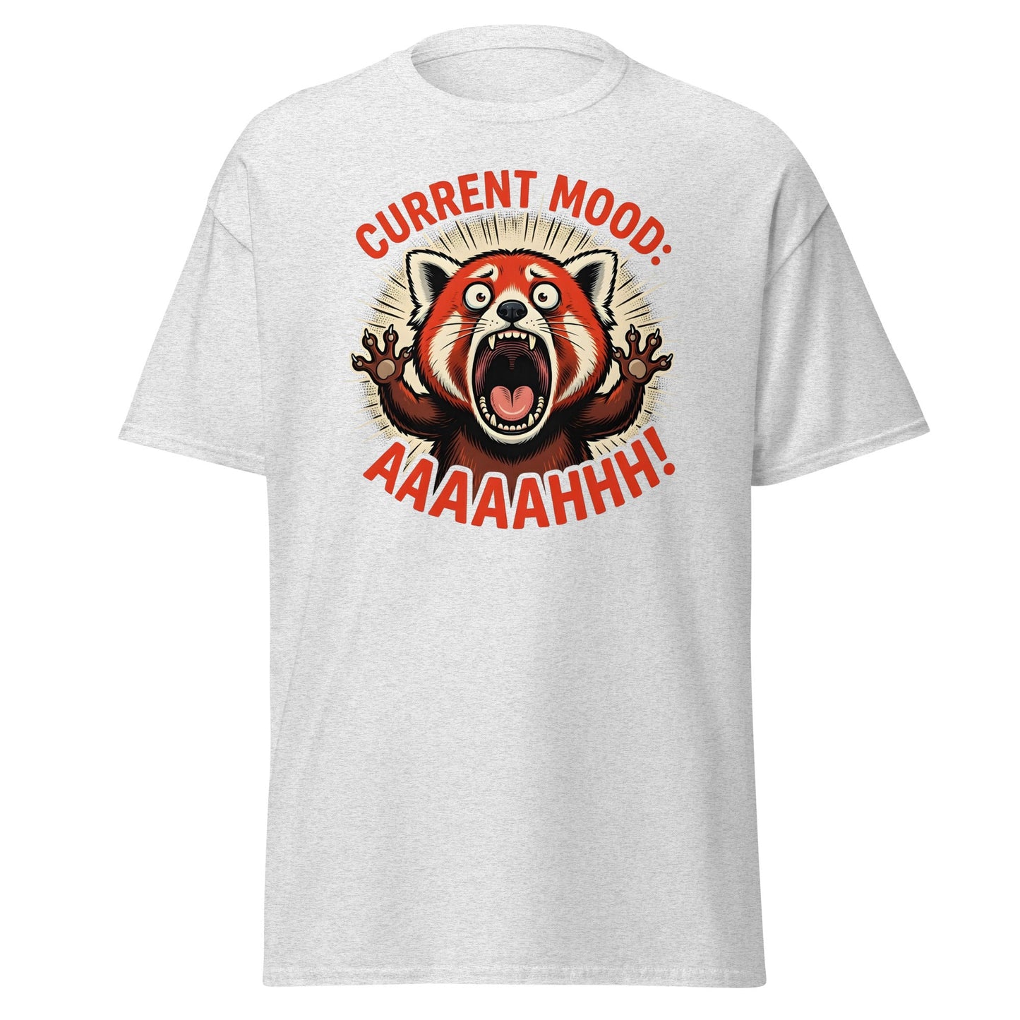 Current Mood AAAAHHHH Red Panda T-Shirt Funny - Ash - T-Shirts Online