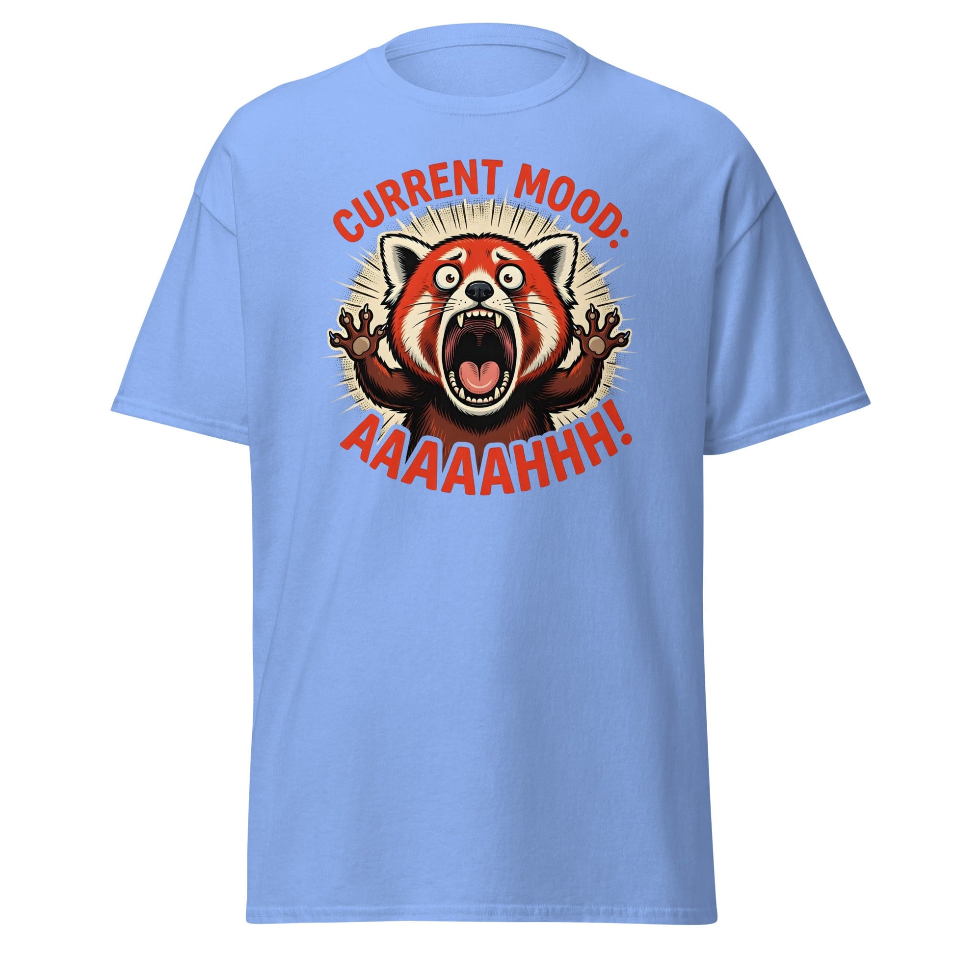 Current Mood AAAAHHHH Red Panda T-Shirt Funny - Carolina Blue - T-Shirts Online