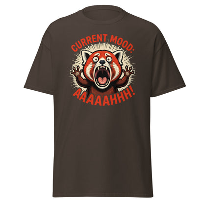 Current Mood AAAAHHHH Red Panda T-Shirt Funny - Dark Chocolate - T-Shirts Online