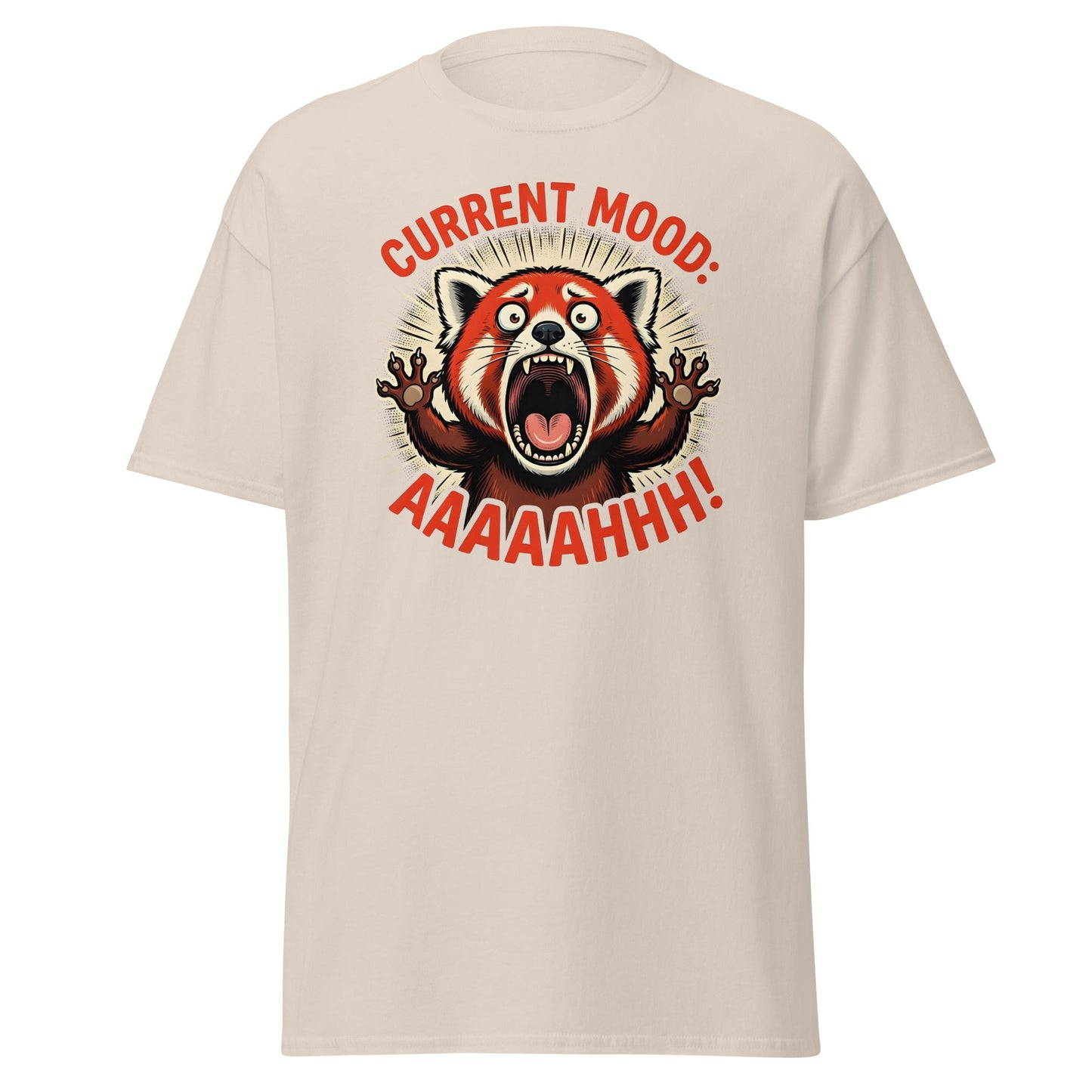 Current Mood AAAAHHHH Red Panda T-Shirt Funny - Natural - T-Shirts Online