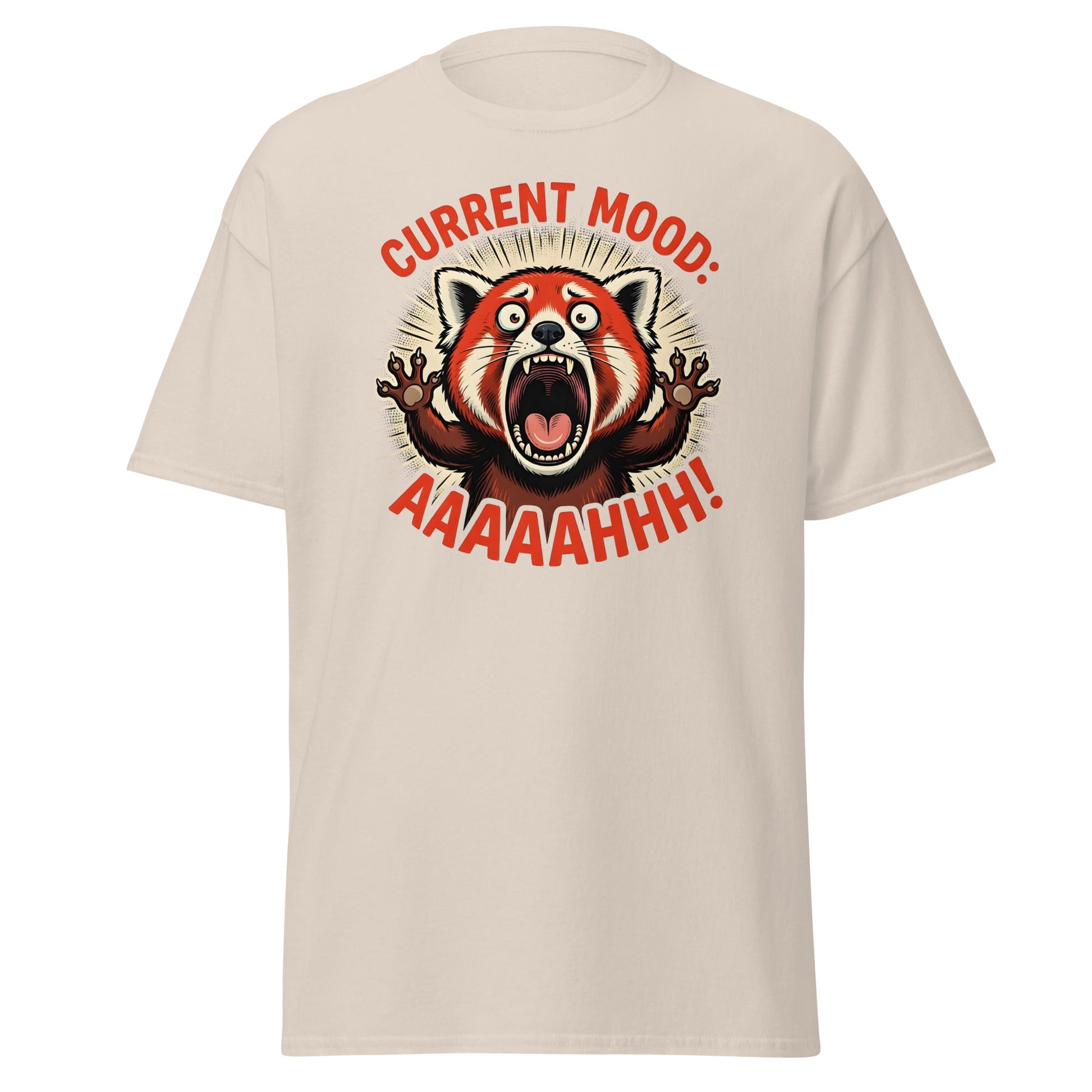 Current Mood AAAAHHHH Red Panda T-Shirt Funny - Natural - T-Shirts Online