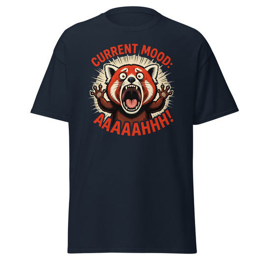 Current Mood AAAAHHHH Red Panda T-Shirt Funny - Navy - T-Shirts Online