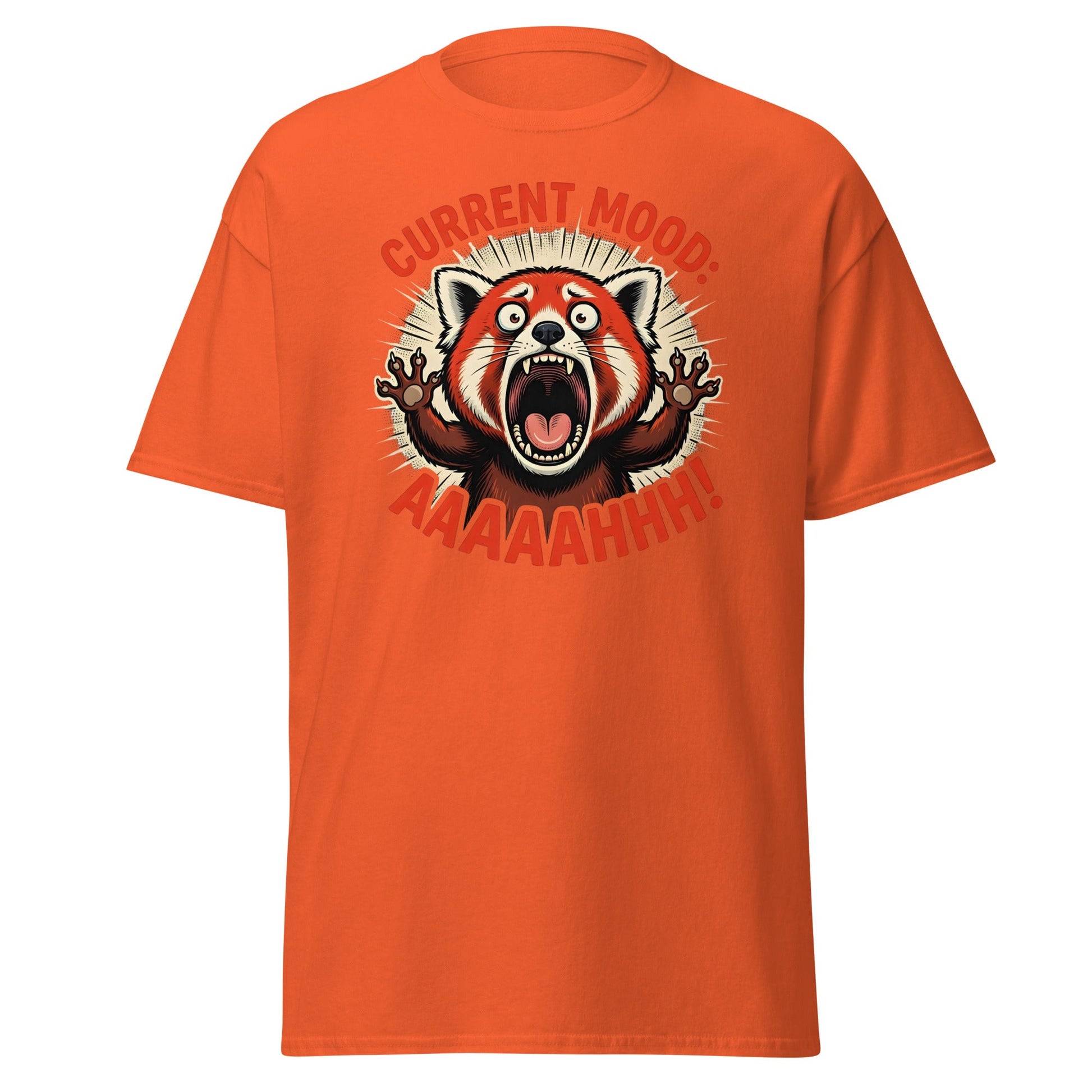 Current Mood AAAAHHHH Red Panda T-Shirt Funny - Orange - T-Shirts Online