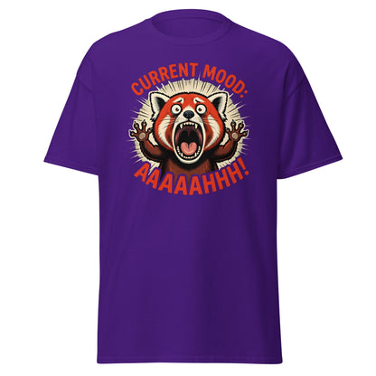 Current Mood AAAAHHHH Red Panda T-Shirt Funny - Purple - T-Shirts Online