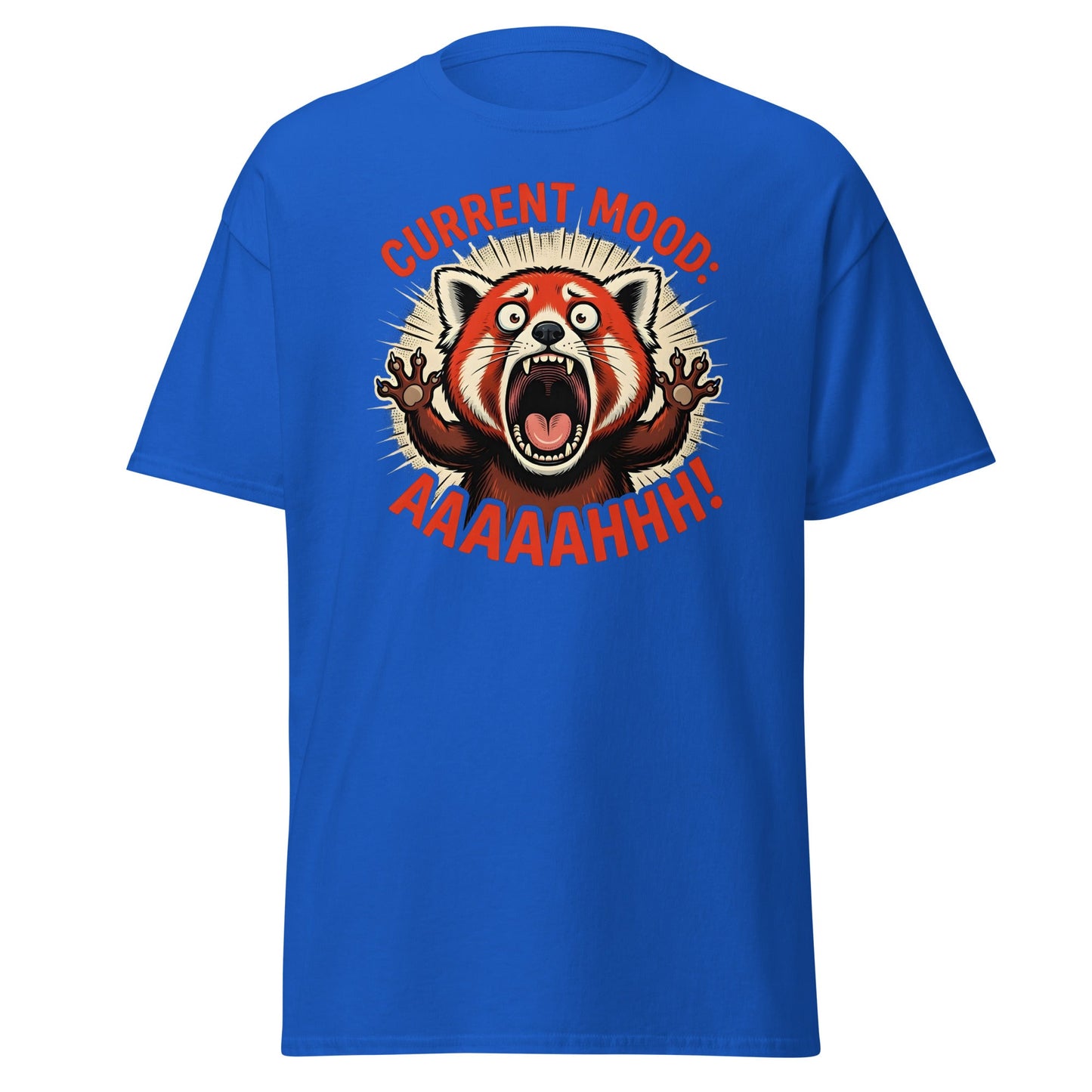 Current Mood AAAAHHHH Red Panda T-Shirt Funny - Royal - T-Shirts Online