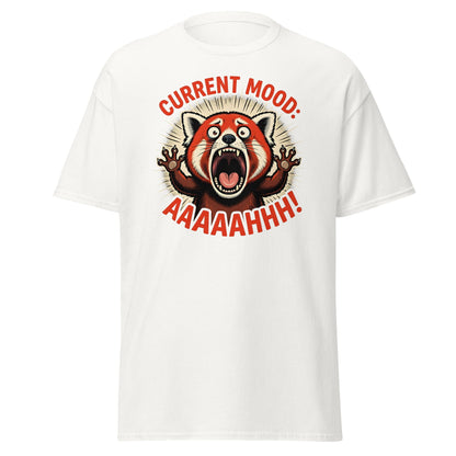 Current Mood AAAAHHHH Red Panda T-Shirt Funny - White - T-Shirts Online