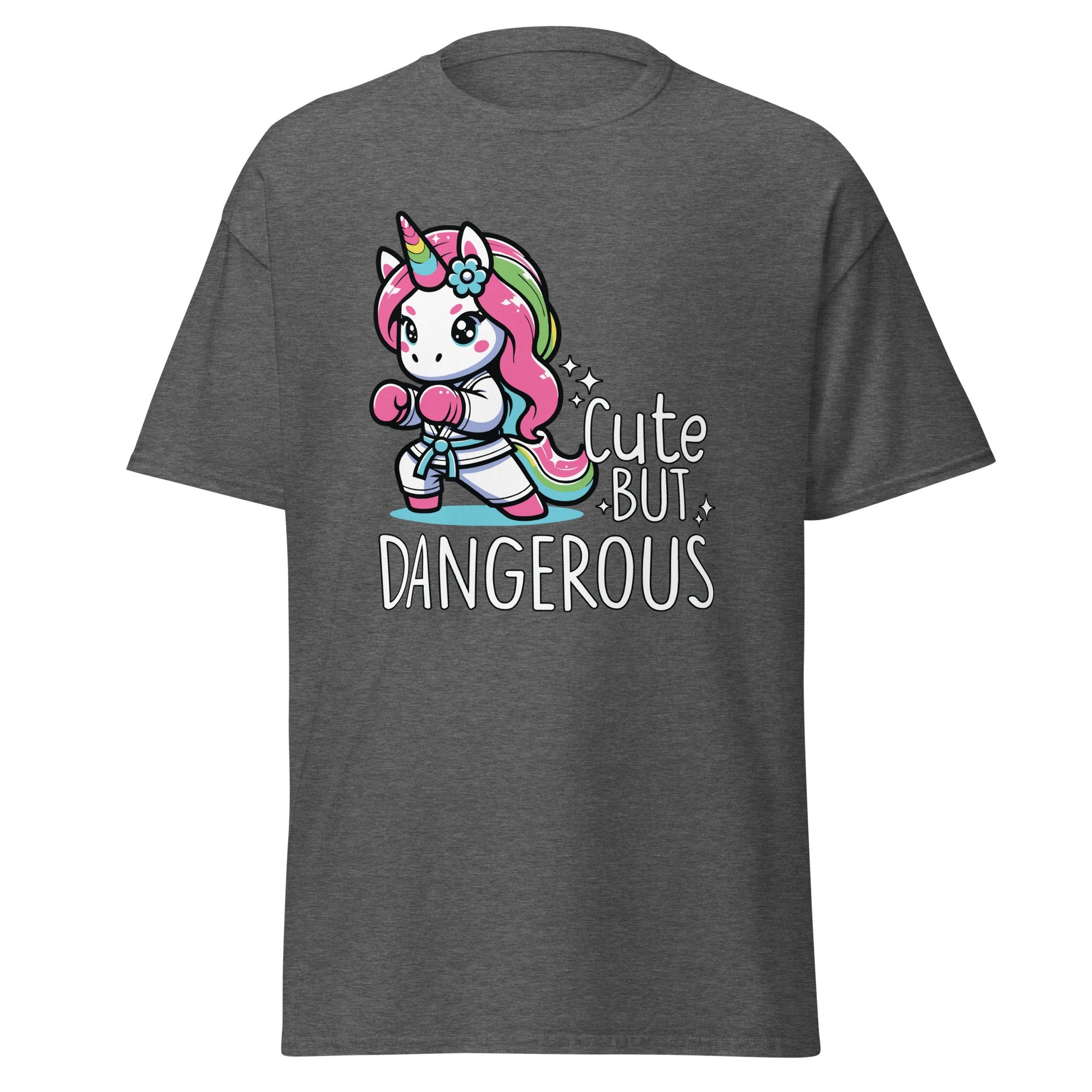 Cute but Dangerous | Unicorn T-Shirt - Dark Heather - T-Shirts Online