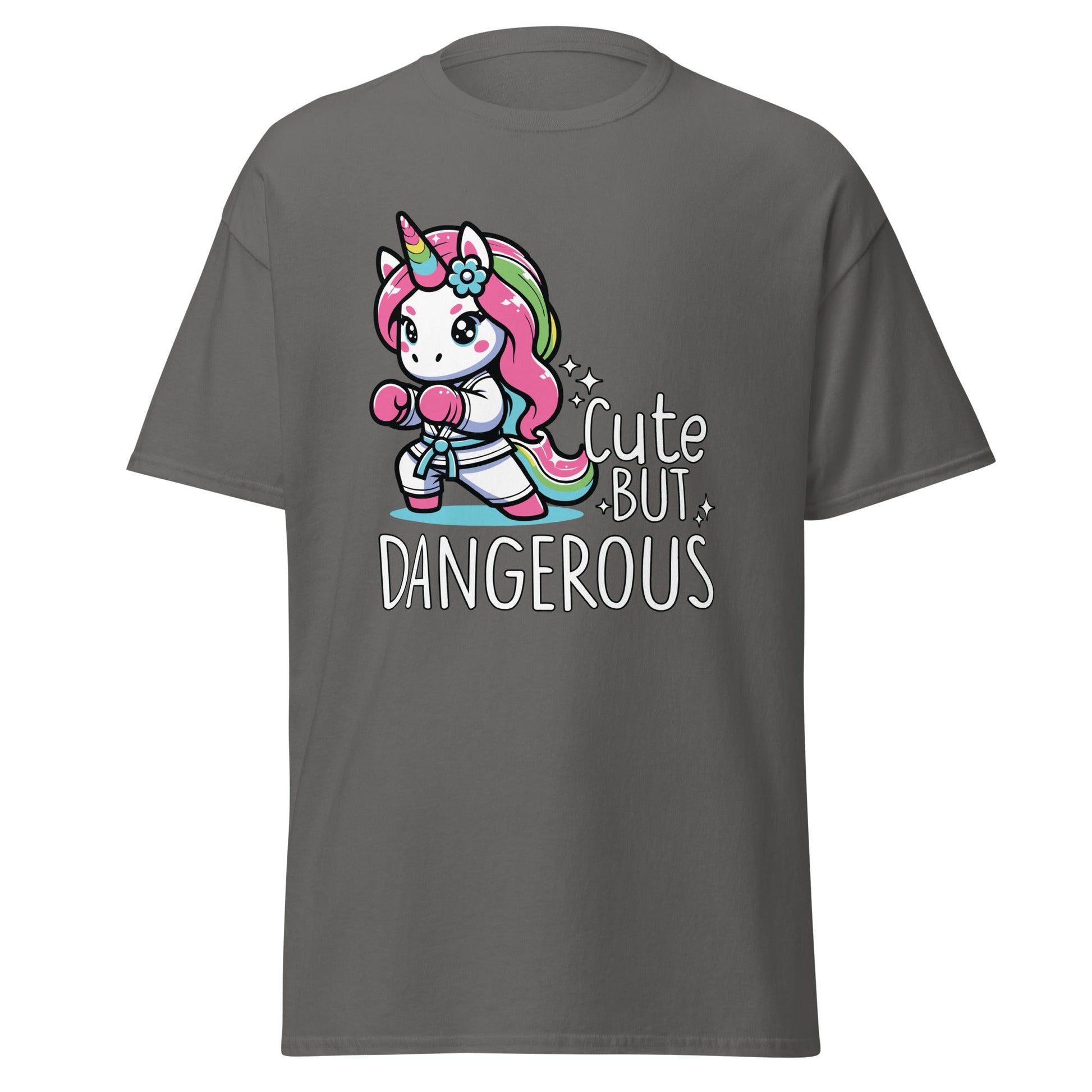 Cute but Dangerous | Unicorn T-Shirt - Charcoal - T-Shirts Online