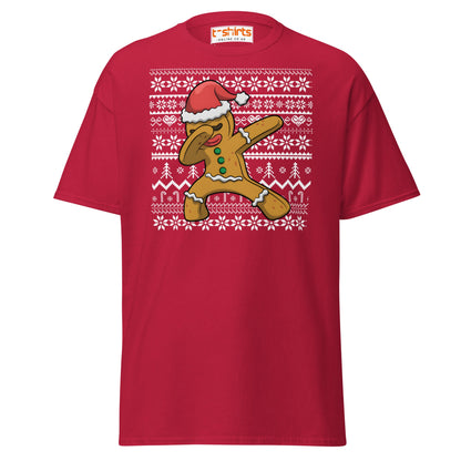Dabbing Gingerbread Man Christmas Tee - Cardinal - T-Shirts Online