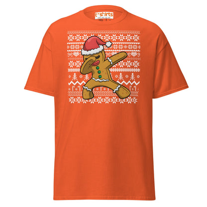 Dabbing Gingerbread Man Christmas Tee - Orange - T-Shirts Online