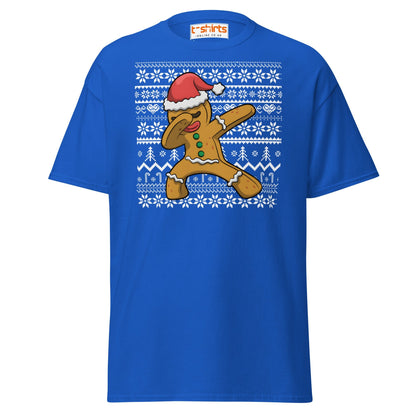 Dabbing Gingerbread Man Christmas Tee - Royal - T-Shirts Online