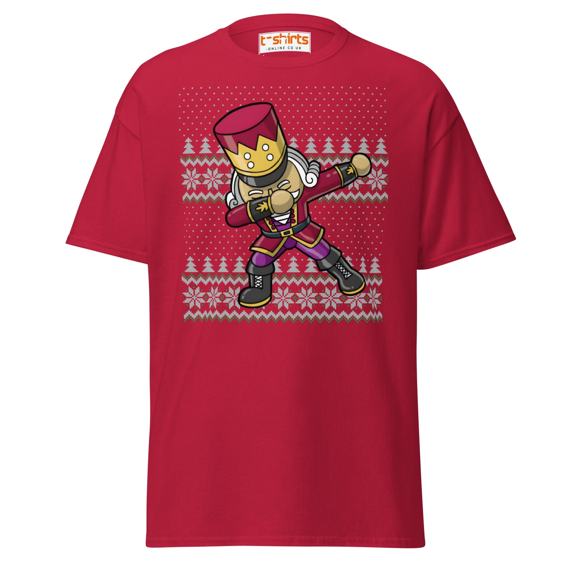 Dabbing Nutcracker Christmas T-Shirt | Funny Holiday Tee - Cardinal - T-Shirts Online