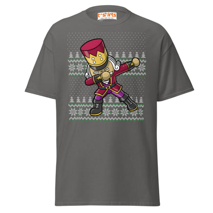 Dabbing Nutcracker Christmas T-Shirt | Funny Holiday Tee - Charcoal - T-Shirts Online