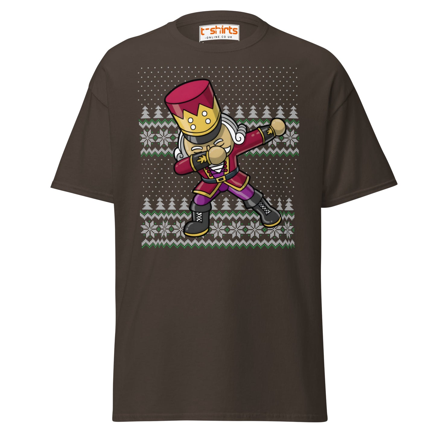 Dabbing Nutcracker Christmas T-Shirt | Funny Holiday Tee - Dark Chocolate - T-Shirts Online