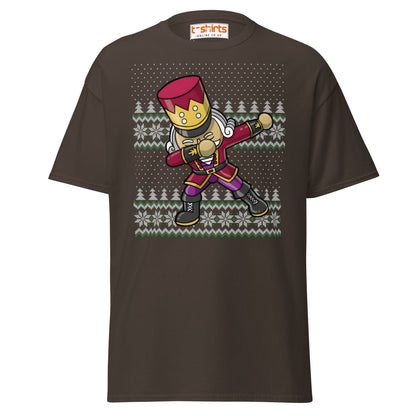 Dabbing Nutcracker Christmas T-Shirt | Funny Holiday Tee - Dark Chocolate - T-Shirts Online