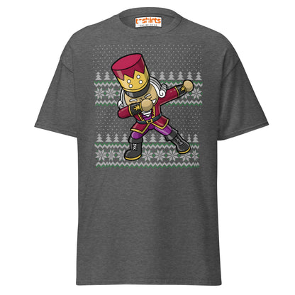 Dabbing Nutcracker Christmas T-Shirt | Funny Holiday Tee - Dark Heather - T-Shirts Online
