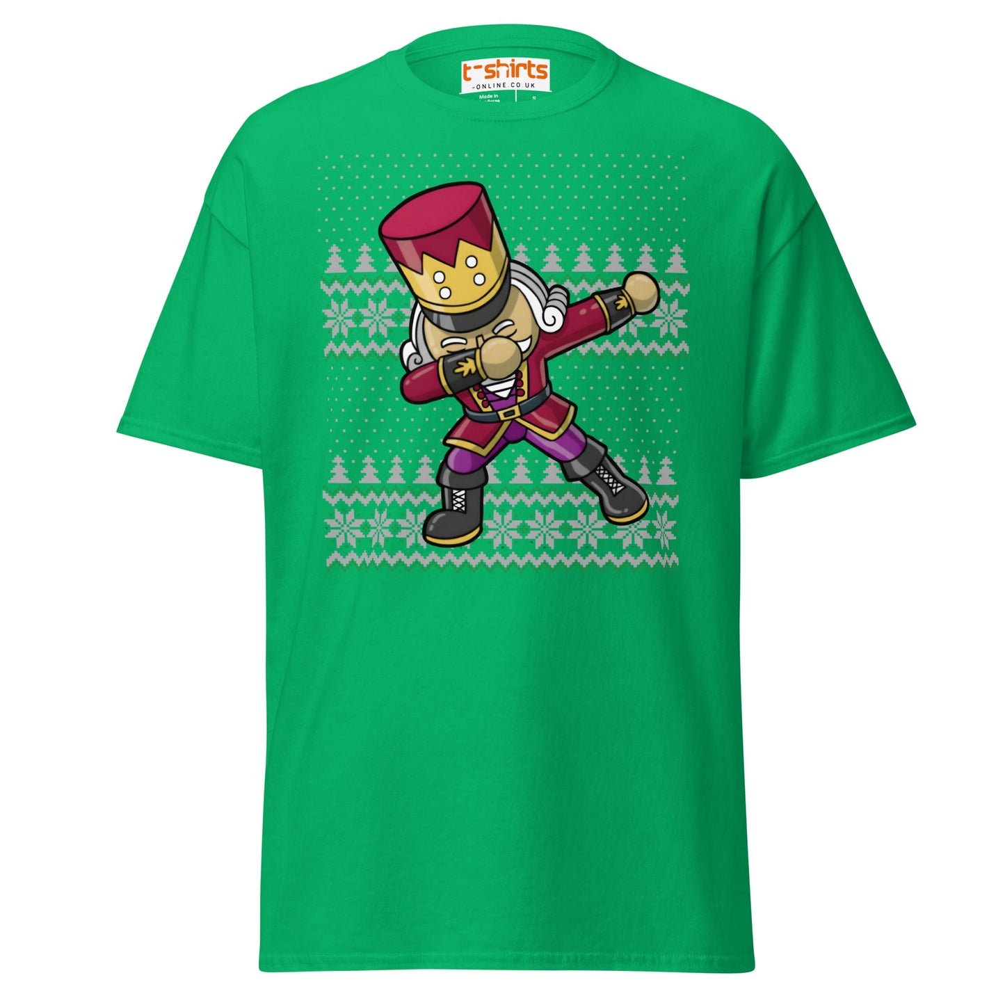 Dabbing Nutcracker Christmas T-Shirt | Funny Holiday Tee - Irish Green - T-Shirts Online