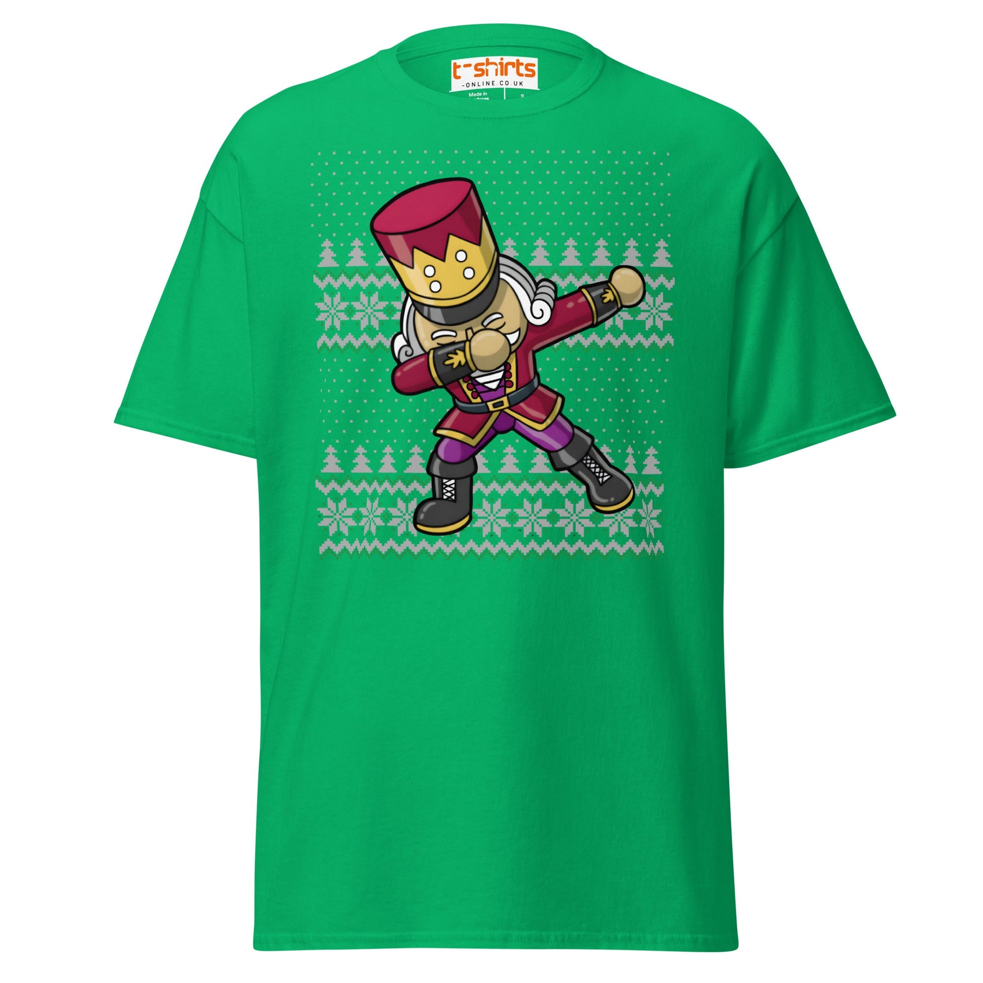 Dabbing Nutcracker Christmas T-Shirt | Funny Holiday Tee - Irish Green - T-Shirts Online