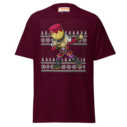 Dabbing Nutcracker Christmas T-Shirt | Funny Holiday Tee - Maroon - T-Shirts Online