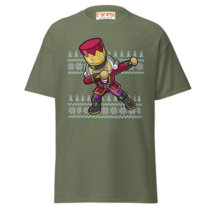 Dabbing Nutcracker Christmas T-Shirt | Funny Holiday Tee - Military Green - T-Shirts Online