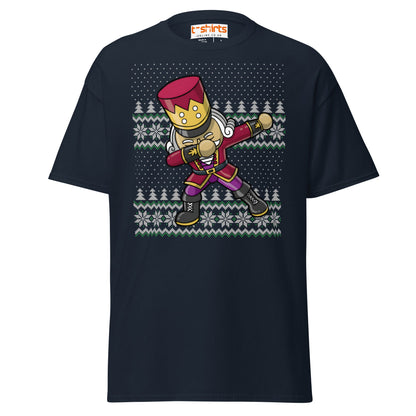 Dabbing Nutcracker Christmas T-Shirt | Funny Holiday Tee - Navy - T-Shirts Online