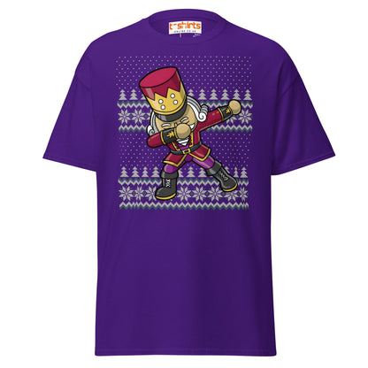 Dabbing Nutcracker Christmas T-Shirt | Funny Holiday Tee - Purple - T-Shirts Online