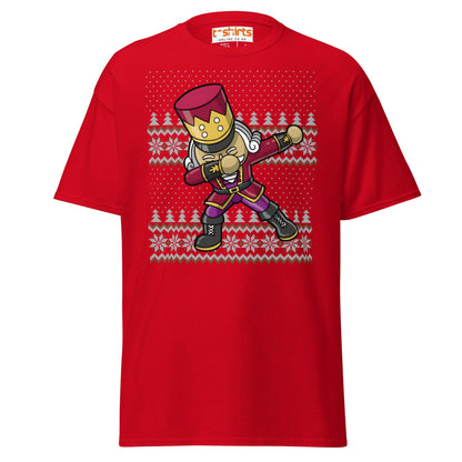 Dabbing Nutcracker Christmas T-Shirt | Funny Holiday Tee - Red - T-Shirts Online