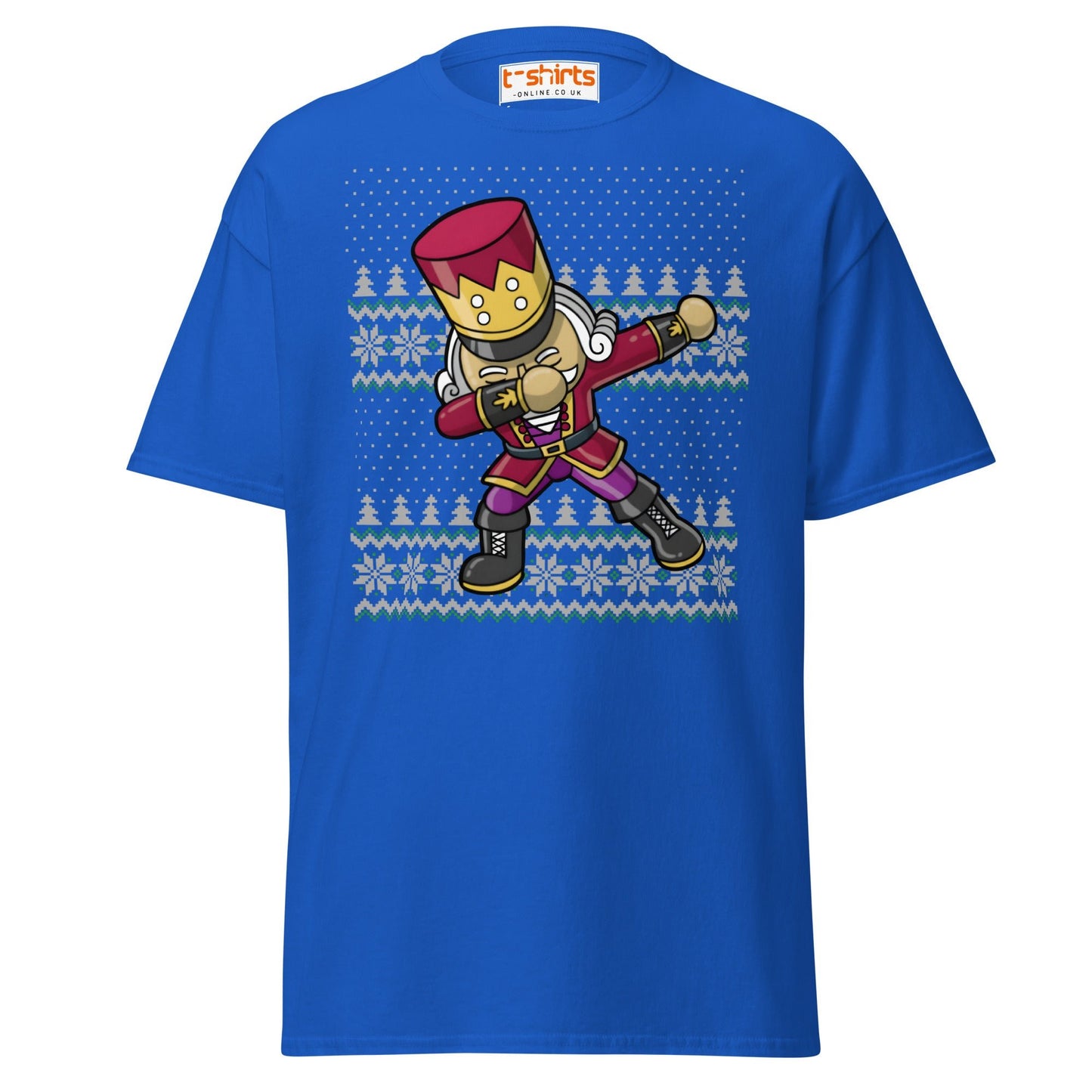 Dabbing Nutcracker Christmas T-Shirt | Funny Holiday Tee - Royal - T-Shirts Online