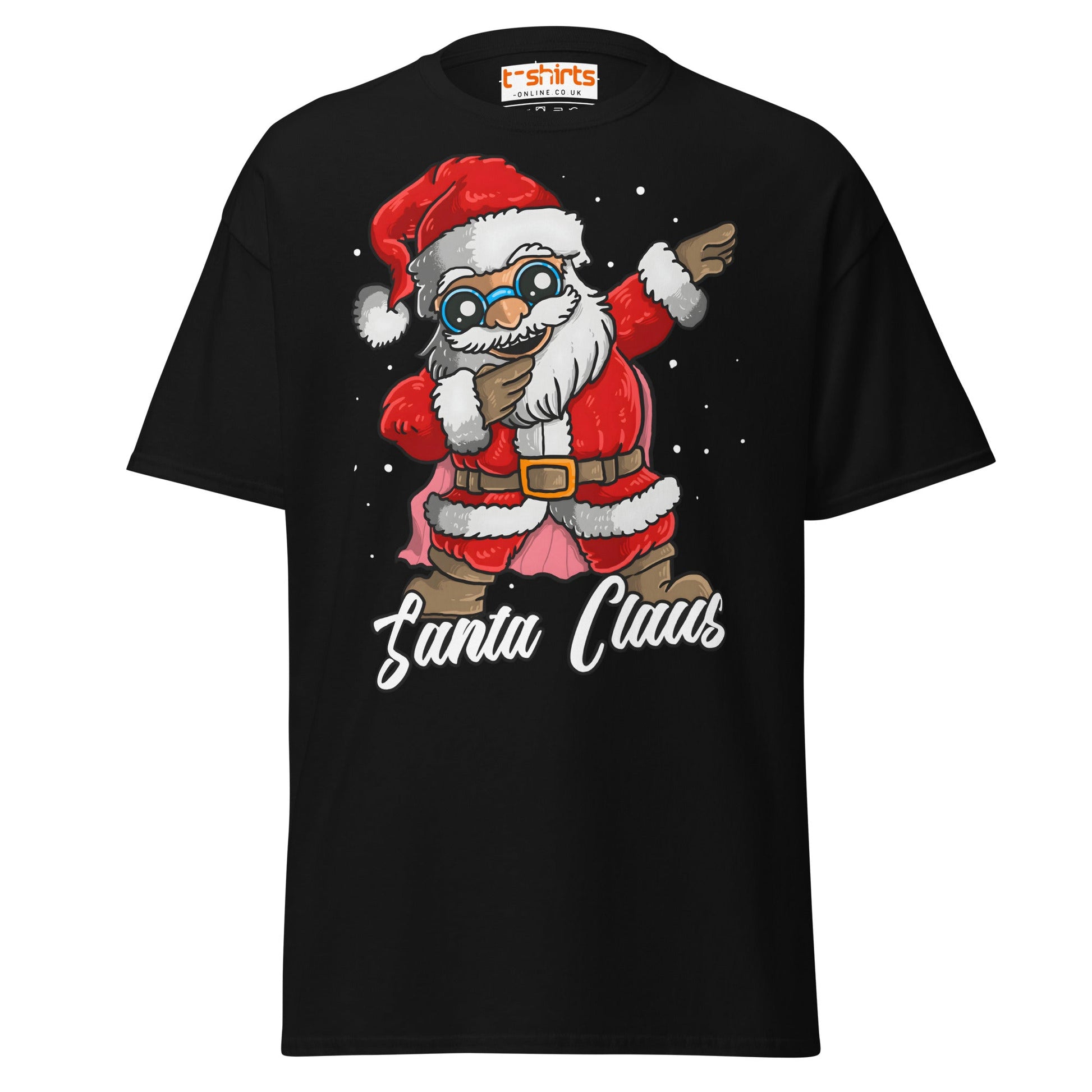 Dabbing Santa Claus T-Shirt | Funny Christmas Tee - Black - T-Shirts Online