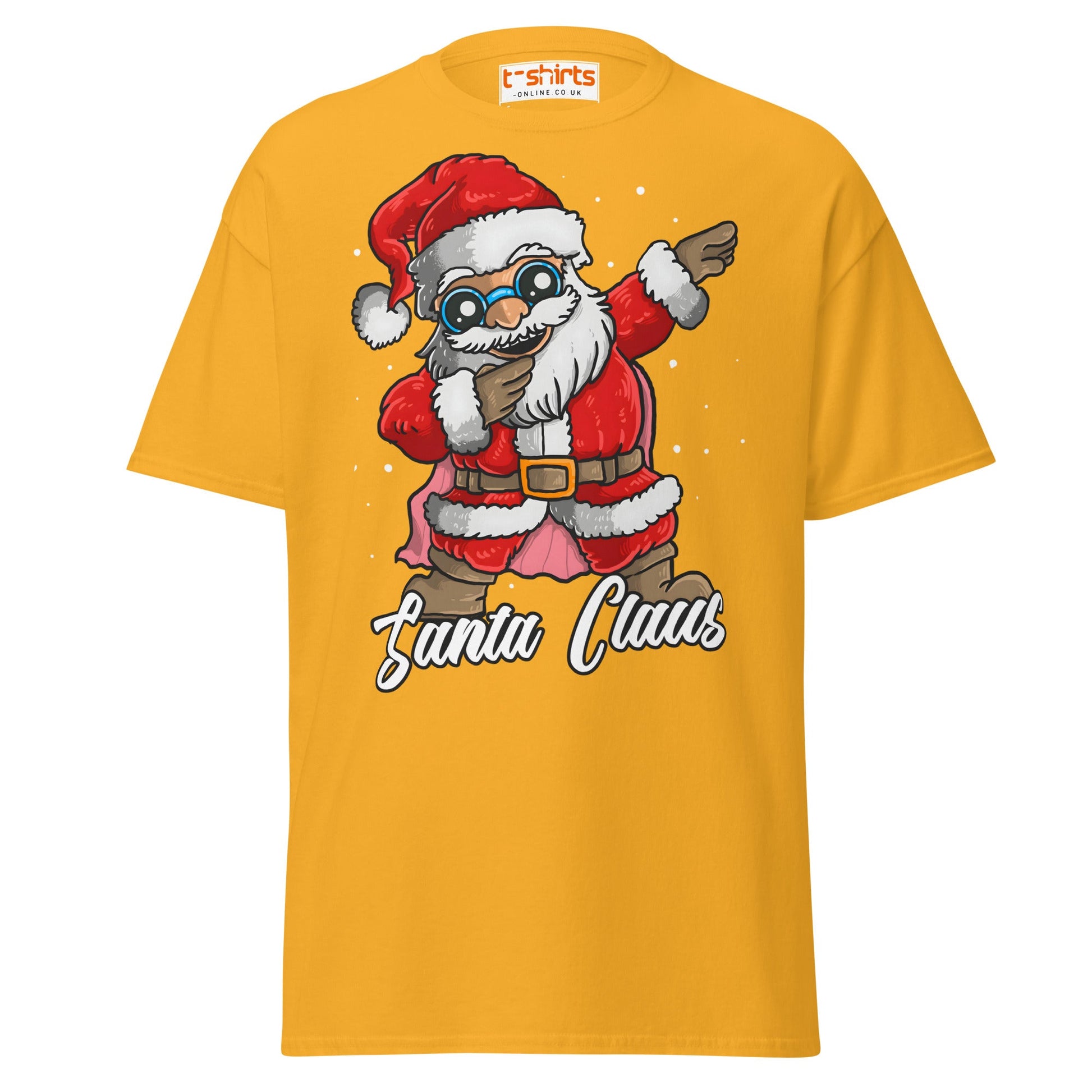 Dabbing Santa Claus T-Shirt | Funny Christmas Tee - Gold - T-Shirts Online